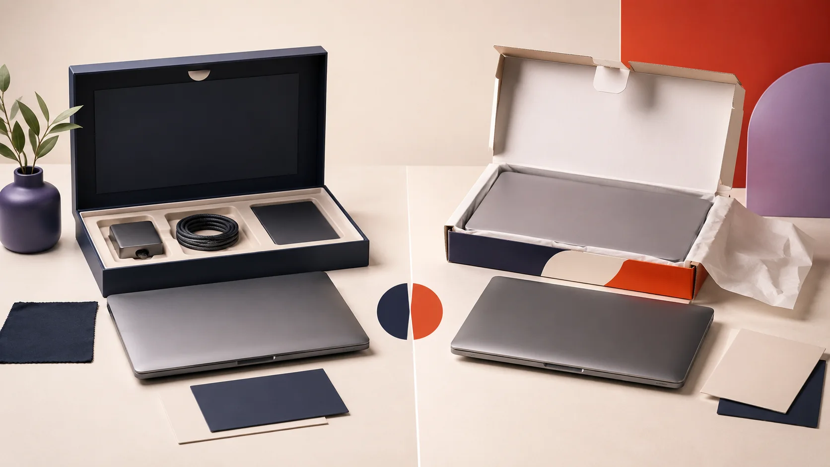 Refurbished and open-box products compared side by side on a clean neutral background.