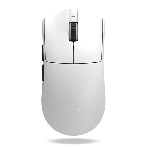 ATK Blazing Sky X1 Wireless Gaming Mouse – Ultra-Light 49–54 g, PixArt PAW3950/3950 Ultra Sensor, Quad-Mode Connectivity, 8K Polling, Optical Switches, Nordic 52840 MCU (X1 Ultimate, White)