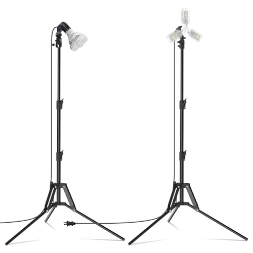 SANSI 365 Watt Equivalent 5500LM Work Light + 300 Watt Equivalent 3300LM LED Work Light, 5000K Daylight Portable Work Light with Telescoping Tripod Stand