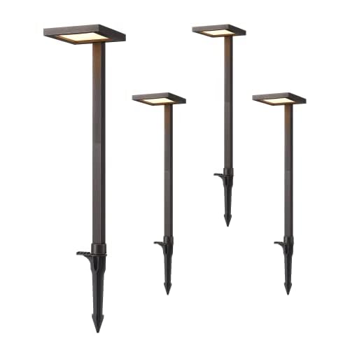 EDISHINE Low Voltage Landscape Lighting, LED Modern Pathway Lights 4 Pack
