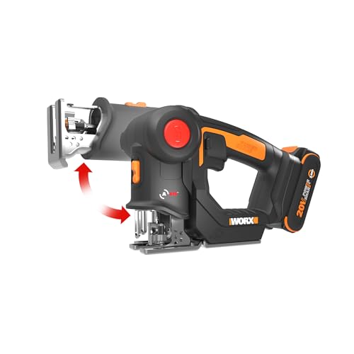 WORX Cordless Reciprocating Saw & Jigsaw, 20V 3/4-Inch 2-in-1, WX550L