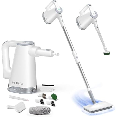 FEPPO Steam Mop & Detachable Handheld Steam Cleaner for Home and Floor Cleaning, 15s Heat-Up, 230°F Floor Steamer for Deep Cleaning with Multi-purpose Attachments Hardwood Floors, Tile,Grout