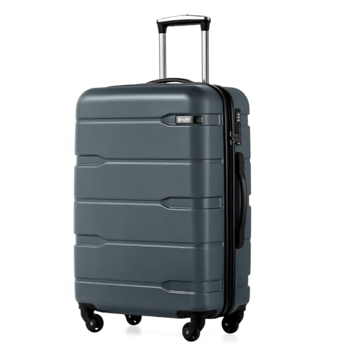 Coolife Medium Checked Luggage Hardside Suitcase with Spinner Wheels, 24in