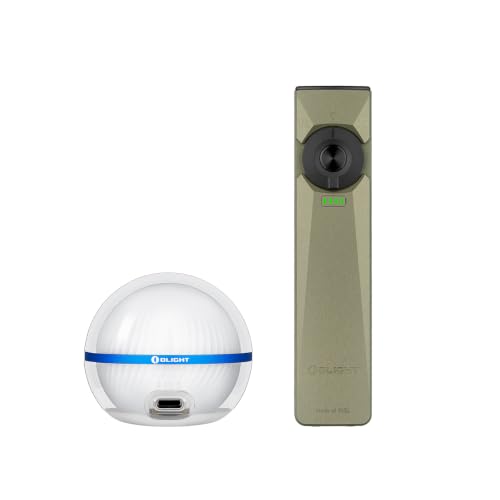 OLIGHT Arkfeld Ultra 1400 Lumens EDC Flat Flashlight Bundle with Sphere C Smart Night Light