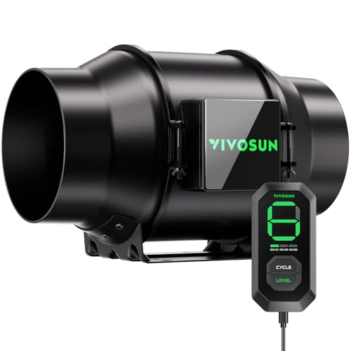 VIVOSUN G6 6" Inline Fan &Cycle Mode Speed Controller, 388 CFM Aerozesh Fan