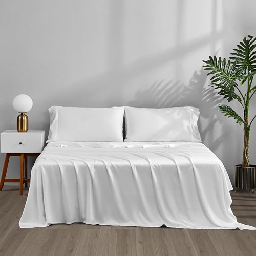 ACCURATEX Cooling Sheets and Duvet Cover King Size,White