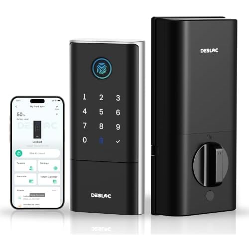 DESLOC Fingerprint Smart Lock K120, 16 Months Last with Li-ion Battery