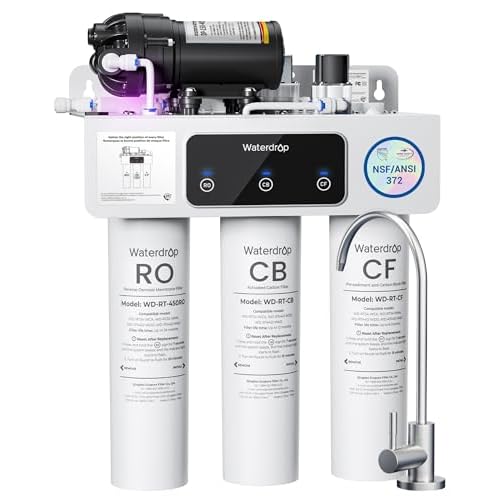 Waterdrop T3-C RO Water Filtration System, Plug-in Required, 450 GPD
