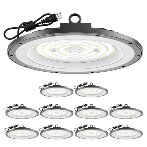 AIKVSXER 10 Pack 300W UFO LED High Bay Light, 45000LM 6000K LED Shop Light