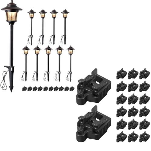 EDISHINE Low Voltage Pathway Lights Wired + 20-Pack Low Voltage Wire Connector