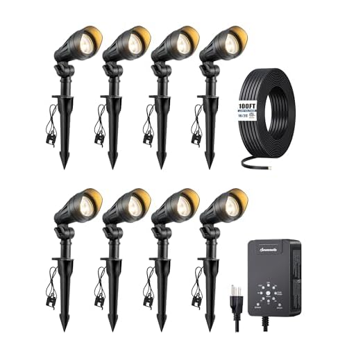 DEWENWILS Transformer, 8x3.2W LED Lights, 100FT Wire, 8 Pack Connector