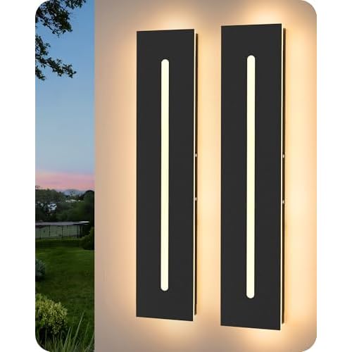 EDISHINE Upgraded 23.6" Dimmable Linear LED Modern Outdoor Wall Lights