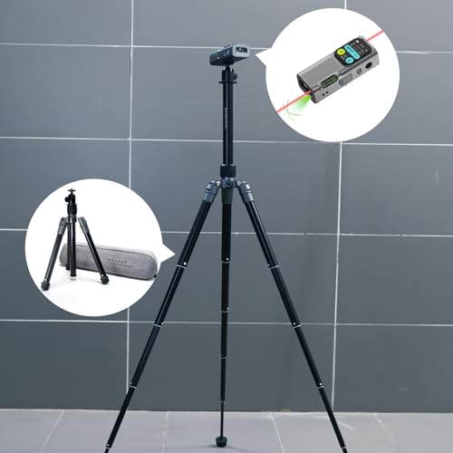 HOZO M-Cube Bilateral Laser+ & 11-40" Aluminum Adjustable Low Gravity Tripod Stand Combo,328ft/100m Modular Dual Laser Distance Meter