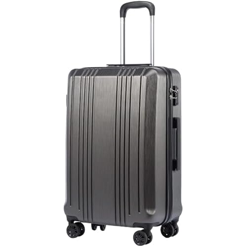 Coolife PC+ABS Hardshell Luggage, TSA Lock, Spinner Wheels, 24in Checked