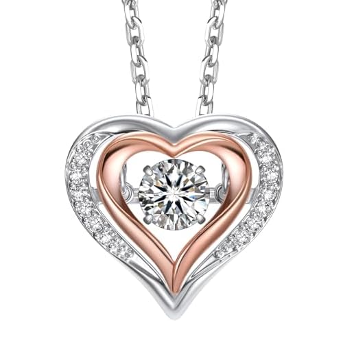 MomentWish Moissanite Necklace for Women, 0.5/1 Carat Sterling Silver