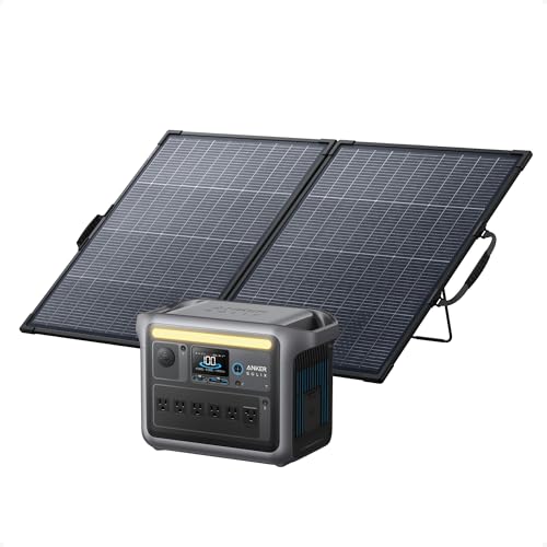 Anker SOLIX C1000 Portable Power Station and 200W Bifacial Panel, 1,056Wh
