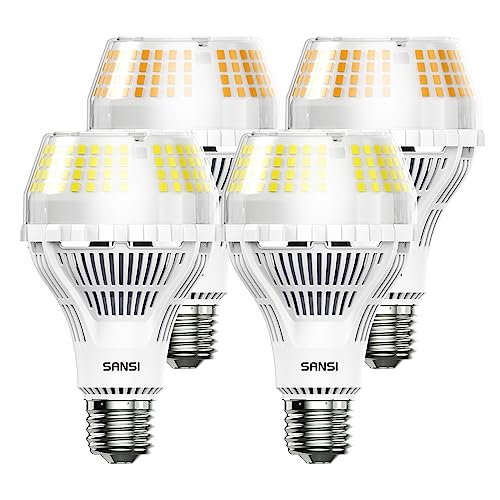 SANSI A21 Led Light Bulb 4 Pack, 250W Equivalent + 200W Equivalent, 4000 Lumens + 3000 Lumens, 5000K + 3000K