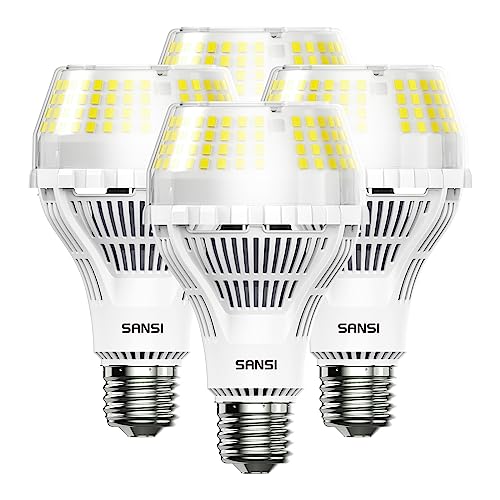 SANSI A21 Led Light Bulb 5000k 4 Pack, 250W Equivalent + 200W Equivalent, 4000 Lumens + 3000 Lumens