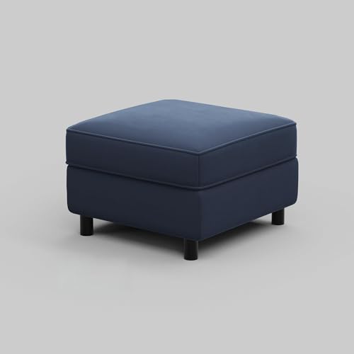 Belffin Modular Sofa Storage Ottoman Module Square Seat Cube Velvet Foot Stool Blue