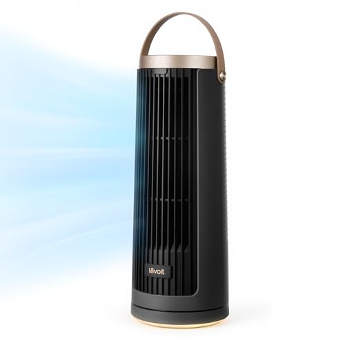 Levoit Windi Mini Pro Tower Fan for Bedroom, Portable Rechargeable Desk Fan