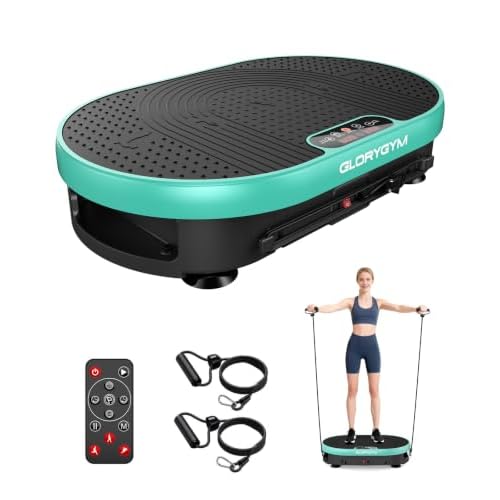 Vibration Plate Exercise Machine for Body Shaker Machine & Weight Loss, Shake Plate with Resistance Bands, 120 Speed Levels, Remote Control, Full Body Workout, Compact Home Gym Equipment